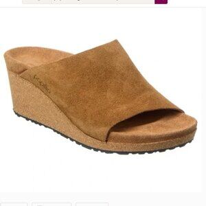 Papillio by Birkenstock Namica Suede Wedge Platform Slide Sandal Cognac 39 / 8